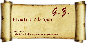 Gladics Zágon névjegykártya